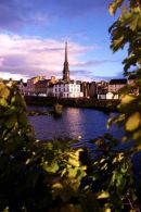 Ayr County town of Ayrshire looking toward the town hall across the River Ayr